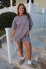 Brown & Blue Striped Tee