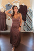 Brown Polka Dot & Lace Maxi