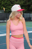 Red Gingham Athletic Tank