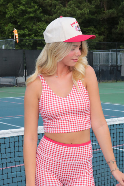Red Gingham Athletic Tank