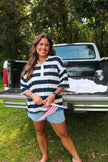 USA Patch Striped Boxy Tee