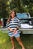 USA Patch Striped Boxy Tee