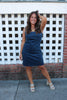 Navy Corduroy Mini Dress