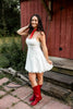 White Flowy Mini Dress