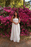 Pink/Green Striped Maxi Dress