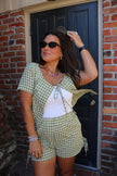 Green Gingham Shorts