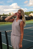 Misty Lilac Athletic Polo Tank