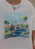 Watercolor Sailboats Oversized Graphic Tee