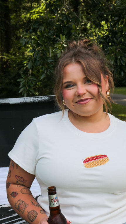 Hotdog Beaded Baby Tee