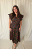 Dark Leafy Patterned Maxi Dress