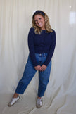 Navy Polka Dot Cardigan