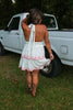 White Halter Ruffle Mini Dress