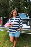 USA Patch Striped Boxy Tee