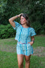 Blue Striped Tailored Short