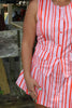 Orange/Pink Striped Button Up Vest
