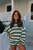 Chunky Green Striped Sweater