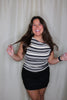 Striped Asymmetrical Sweater Top