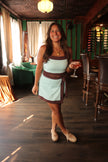 Teal & Brown Wrap Skort
