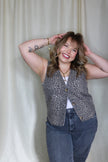 Leopard Print Denim Vest