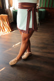 Teal & Brown Wrap Skort