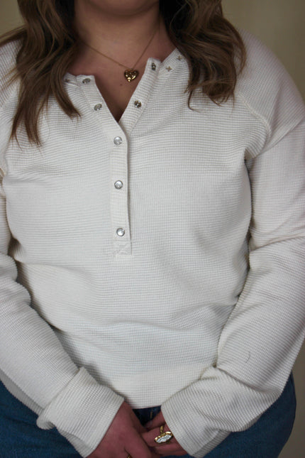 Cream Fitted Henley