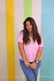 Pink/White Stripe Tee