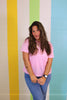 Pink/White Stripe Tee