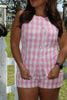 Pink Gingham Button up Vest