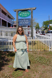 Green Gingham Peplum Tank