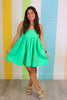 Green Poplin Mini Dress