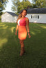 Orange/Red Color-Block Mini Dress