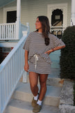 Brown & White Striped Tee