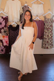 Cream Pleated Maxi Dress