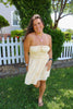 Strapless Yellow Striped Mini Dress