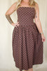 Brown/Black Polka Dot Midi Dress