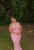 Red & White Striped Maxi Dress