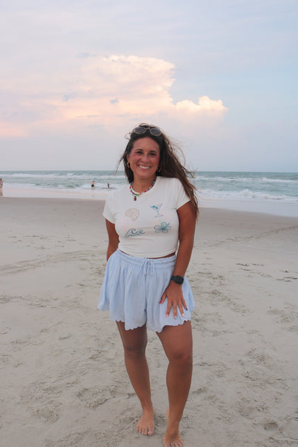 Light Blue Flowy Shorts
