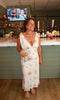 White Martini Print Maxi Dress