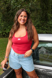Red Flag Halter Top