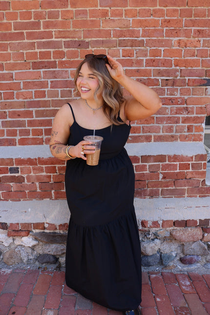 Black Open Back Maxi Dress