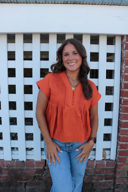 Orange Short Sleeve Top