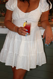 White Eyelet Mini Dress