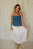 Strapless Denim Corset Maxi Dress