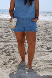 Chambray Ruffle Shorts
