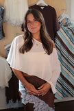 Cream Chiffon Poncho