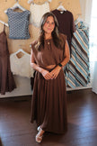 Brown Flowy Maxi Skirt