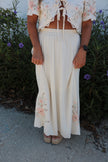 Cream Flowy Maxi Skirt