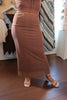 Brown Mini Polka Dot Maxi Skirt