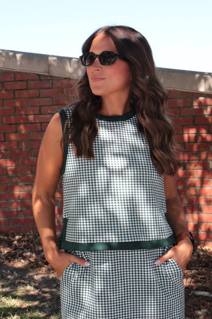 Emerald Gingham Tank