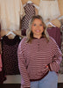 Burgundy & Pink Striped Sweater